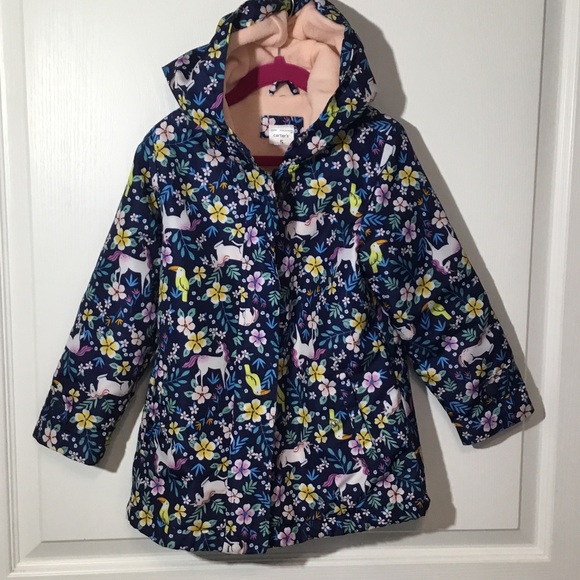Carter's Other - 3 for $30 Carter's Navy Unicorn and Floral Raincoat
